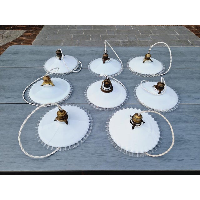 Suspension Light in White White Opaline, 1930s For Sale - Image 12 of 17