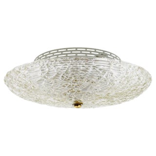 Mid-Century Modern Flush Mount in Textured Glass by J. T. Kalmar for Kalmar, Austria, 1960s For Sale