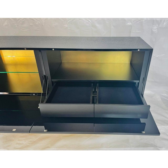 “Janus” Black Lacquer & Gold Leaf Sculptural Sideboard by Karpa For Sale - Image 15 of 18