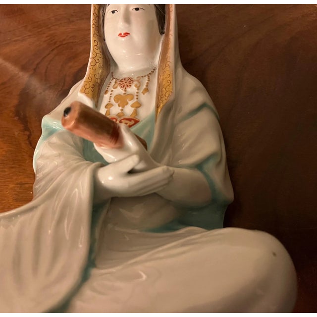 19th Century Japanese Meiji Porcelain Figure of a Goddess or Guanyin For Sale - Image 12 of 13