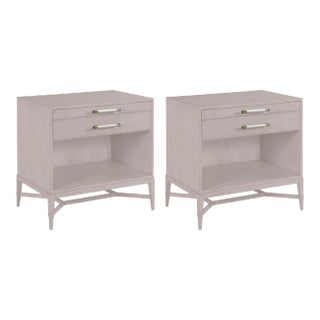 Shea Bedside Table in Elephant Gray - a Pair For Sale