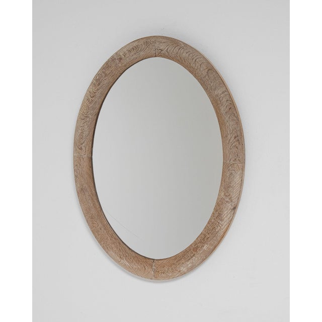 1900-1909 France Weathered Whitewash Cerused Oval Wall Mirror For Sale In Greensboro - Image 6 of 8
