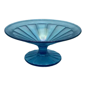 1920s Fenton Celeste Blue Stretch Compote