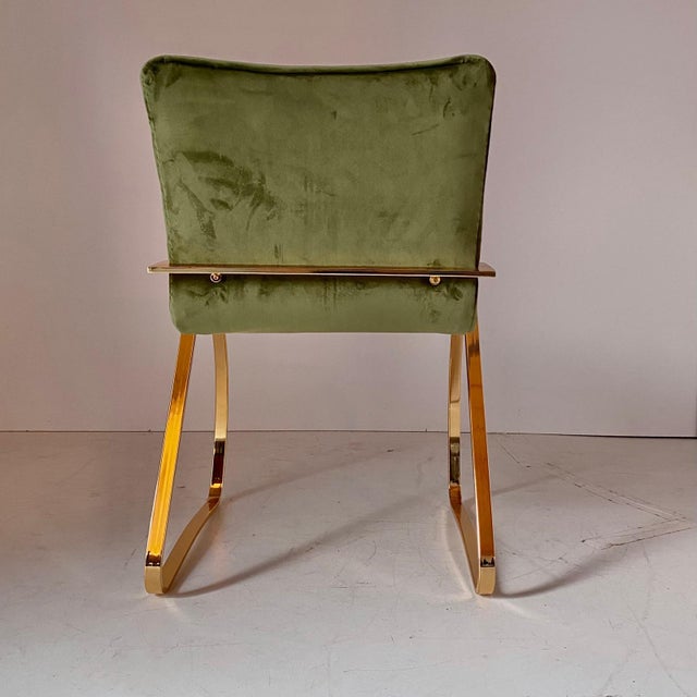 Office Armchair in Sea Bream and Green Velvet, Italy, 1970s For Sale - Image 6 of 12