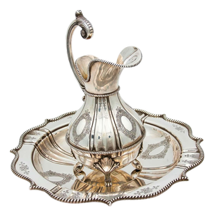 Lavender and Gum in Fluted Silver, Set of 2