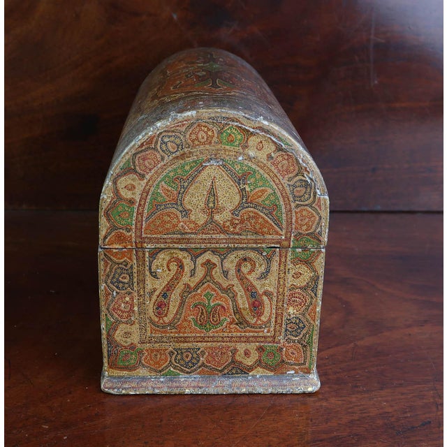 Antique Kashmiri Dome Topped Stationary Box, 1880 For Sale - Image 6 of 11