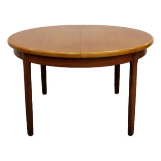 Vintage Mid Century Modern Teak Extendable Dining Table For Sale