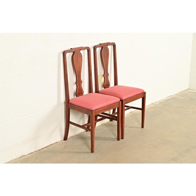 Baker Furniture Style Federal Inlaid Mahogany Side Chairs or Dining Chairs, Pair For Sale - Image 13 of 13