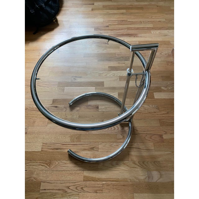 Vintage Eileen Gray E1027-Style Adjustable Chrome Side Table, Circa 1970s–1980s For Sale - Image 10 of 17
