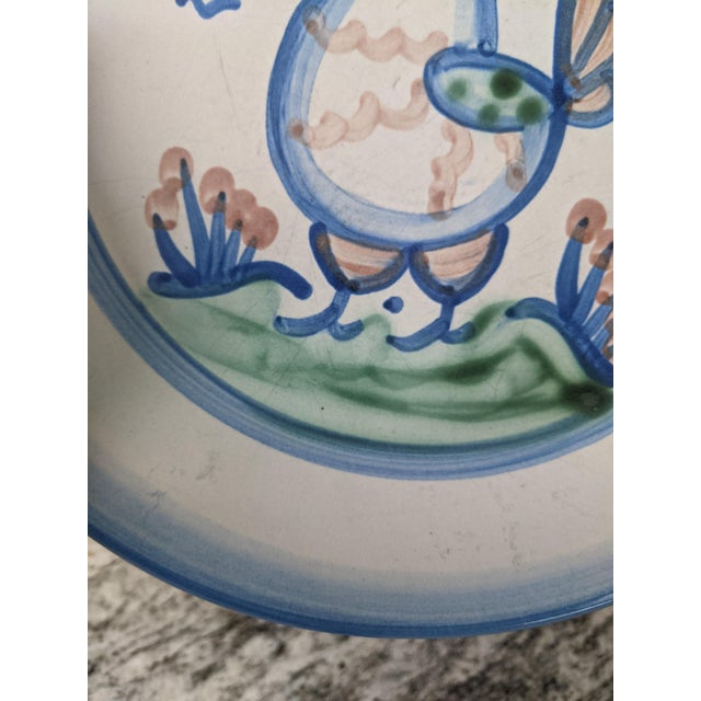 Ceramic Vintage m.a. Hadley Farmhouse Kitchen Chicken Stoneware Pottery Plate Signed For Sale - Image 7 of 13