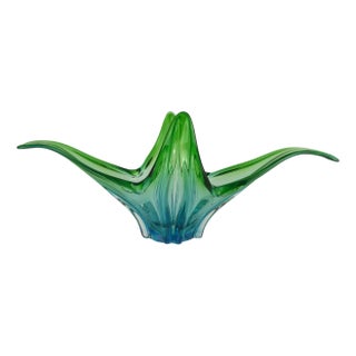 Mouth-Blown Coloured Glass Bowl, Italy, 1970s For Sale