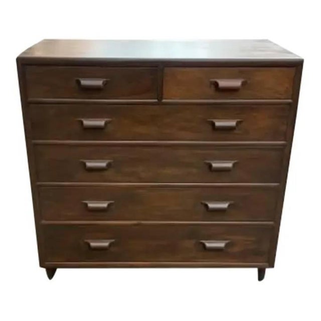 Mid Century Solid Walnut Highboy For Sale - Image 4 of 4