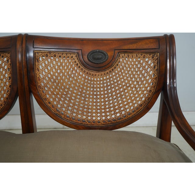 Theodore Alexander Regency Style Cane Back Settee For Sale - Image 15 of 18