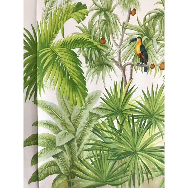 1: Commodity: Hand-painted Tropical Toucan Palm Leaf Jungle Wallpaper Mural 2: Handicrafts: 100% handmade and hand-...