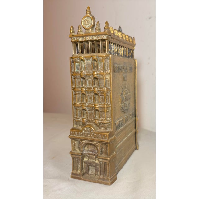 Figurative Rare Antique J. & E. Stevens Cast Iron Jarmulowsky Banking House Still Coin Bank For Sale - Image 3 of 14