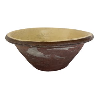 Large Terracotta Pancheon Bowl, Yellow Glazed, French, Circa 1900 For Sale