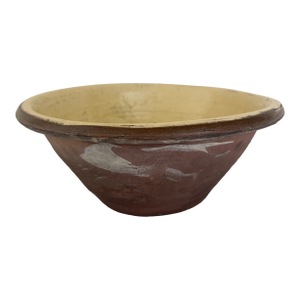 Large Terracotta Pancheon Bowl, Yellow Glazed, French, Circa 1900