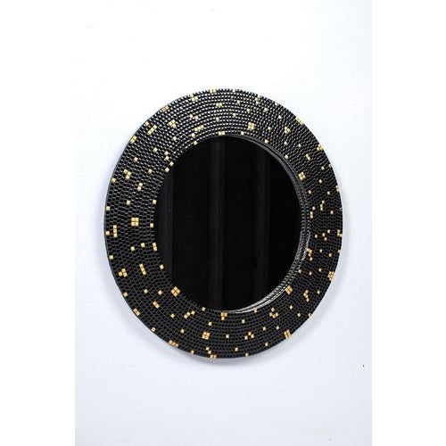 Metal Large Round Mirror with Mosaic For Sale - Image 7 of 7