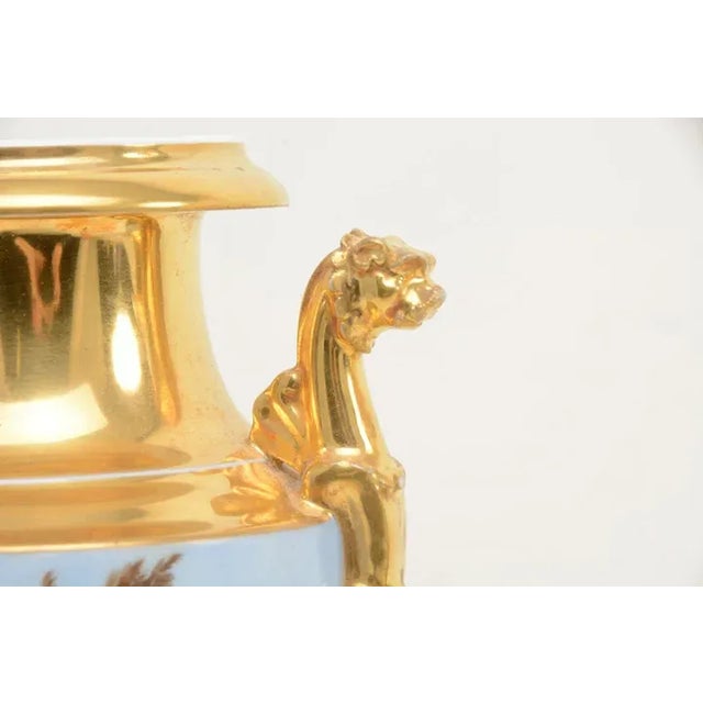 Antique Early 19th Century Porcelain Decorated Mounted Urns - A Pair For Sale - Image 4 of 13