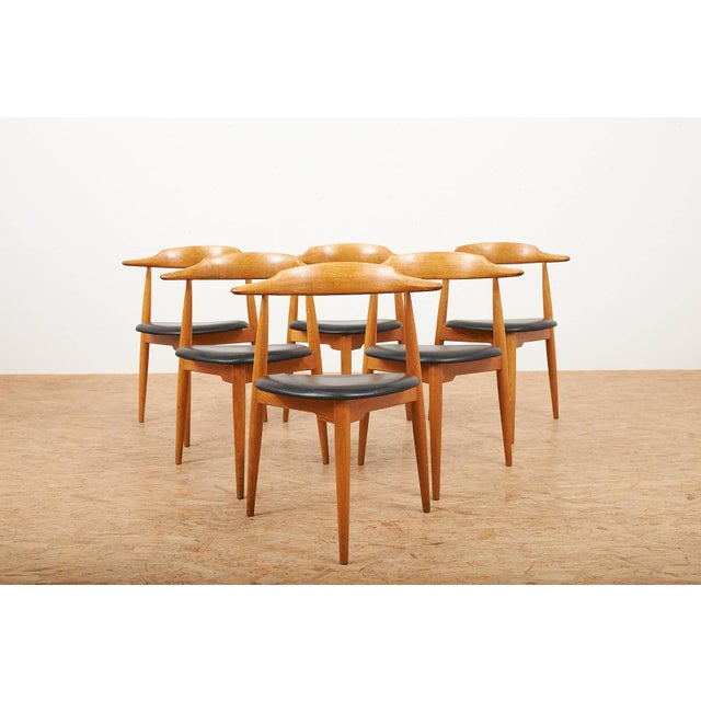 Heart Chair FH 4103 in Oak Frame by Hans J. Wegner for Fritz Hansen, 1952, Set of 6 For Sale - Image 13 of 13