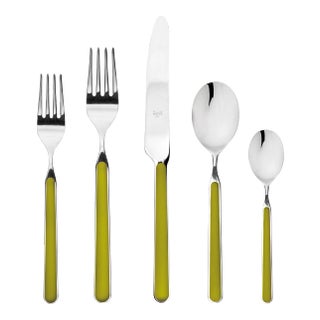 Mepra Fantasia 20-Piece Flatware Set, Olive Green For Sale