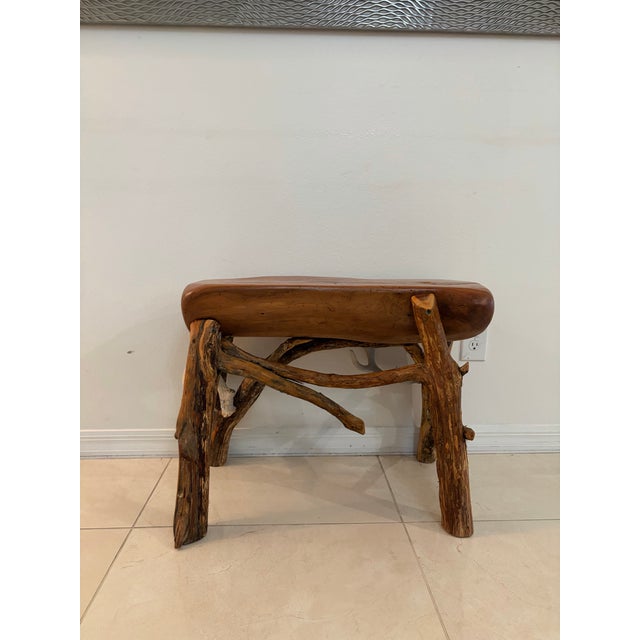 Rustic Live-Edge and Antler Accent Table For Sale In Tampa - Image 6 of 10