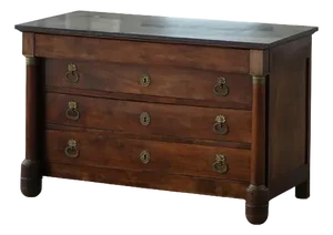 19th Century Empire French Chest of Drawers in Walnut & Bronze Mounts, 1890s