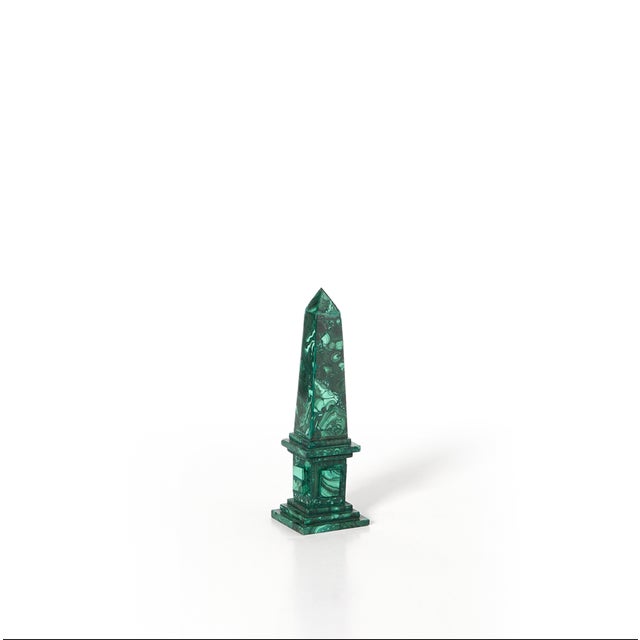Stunning Malachite obelisk with stepped base. This beautiful malachite obelisk is perfect item to adorn your mantle....
