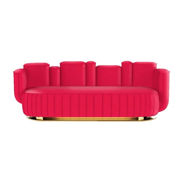 Modern Ajui Sofa Magenta in HOMMÉS Studio For Sale - Image 3 of 3