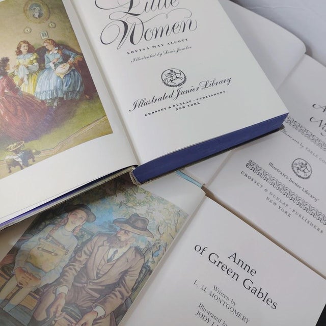 Mid 20th Century Vintage Decorative Book Gift Set: Illustrated Junior Classics, Arabian Nights, Little Women, Anne of Green Gables -Set of 3 For Sale - Image 5 of 7