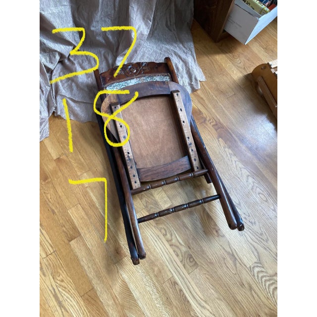 Antique Folding Upholstered Rocker Rocking Chair Chairish
