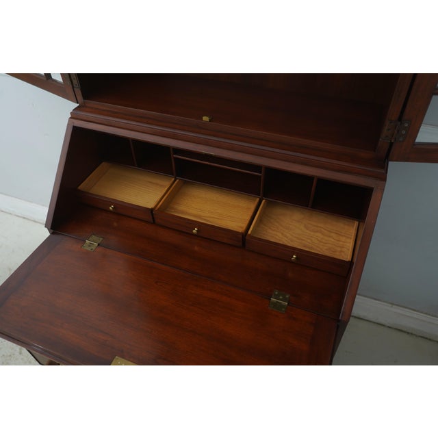1980s 1980s Henkel Harris Cherry Secretary Desk W. Bookcase Top For Sale - Image 5 of 18