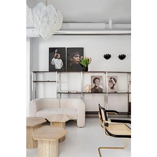 Wood Office Modular Steel Wood Italian Shelf from ICF Padova, Italy, 1970s For Sale - Image 7 of 9