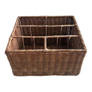 Vintage Wicker Rattan Desk Organizer