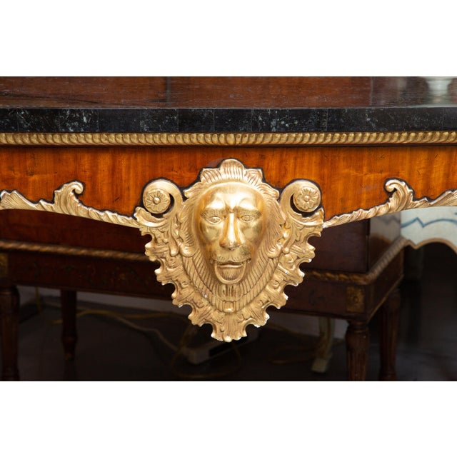 Regency Style Console Table With Gilt Decorations For Sale In West Palm - Image 6 of 6