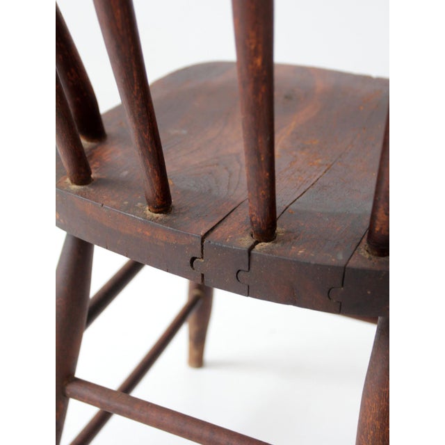 Antique American Windsor Bow Back Spindle Chair For Sale - Image 13 of 17