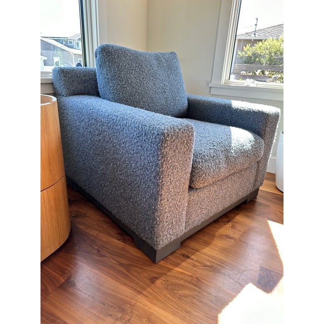 2020s Rene Cazares Blue Club Chairs For Sale - Image 5 of 15