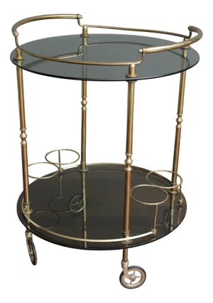 Vintage Brass Serving Trolley, 1970s