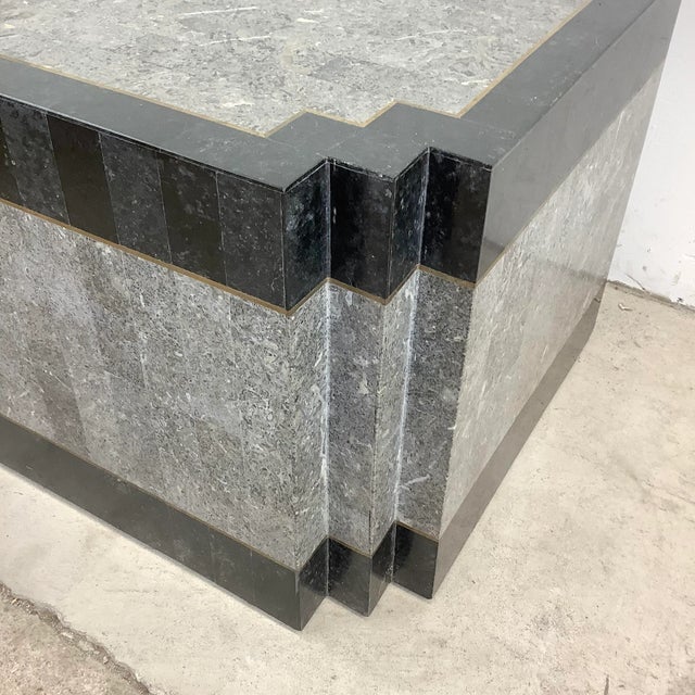 Vintage Modern Tessellated Lamp Table After Maitland-Smith For Sale - Image 4 of 13