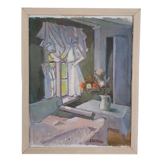 Lilli Tirén, Still Life, 1950s, Oil Painting on Panel, Framed For Sale