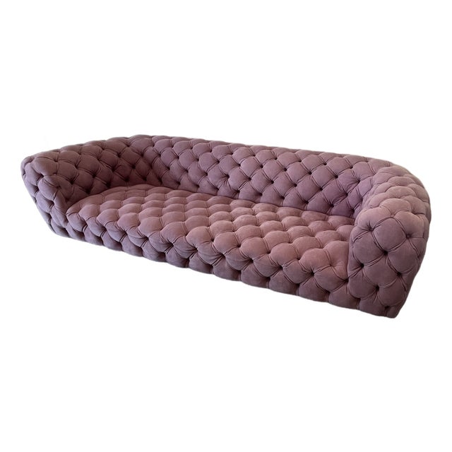 Chesterfield Style Baxter Sofa in Nubuck Leather For Sale