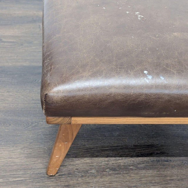 Wood Crate & Barrel Mid-Century Lounge Chair and Ottoman Set For Sale - Image 7 of 10