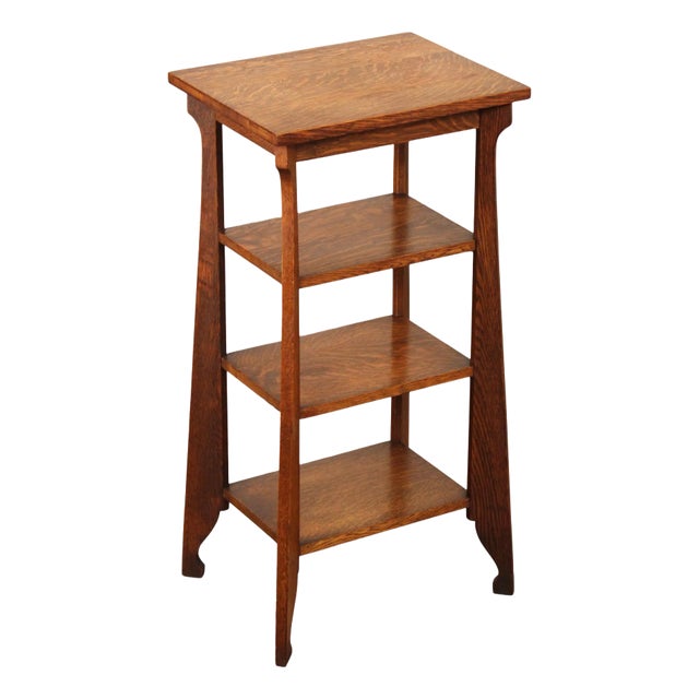 Antique Arts & Crafts Oak Etagere For Sale