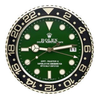 Rolex Dealer's Oyster Perpetual Advertising Wall Clock For Sale