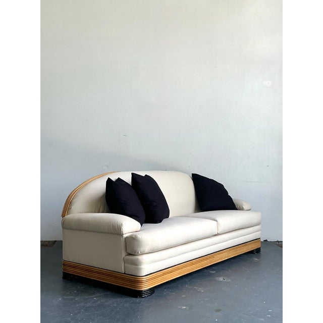 Vintage Stacked Reed Arched Sofa For Sale - Image 18 of 18