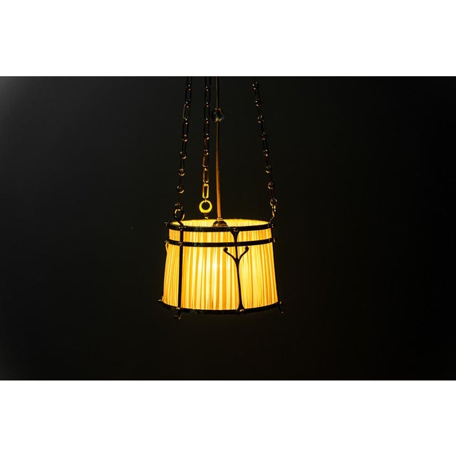 Metal Art Deco Pendant Lamp, Vienna, 1920s For Sale - Image 7 of 18