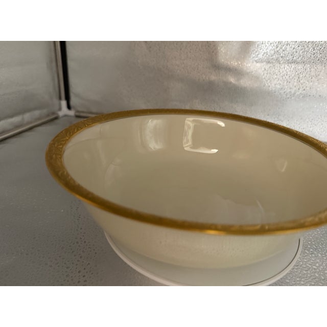 1900 - 1909 Early 1900s Hutschenreuther 7 Piece Set Cream Gold Margarete Round Serving Platters Bowls For Sale - Image 5 of 14