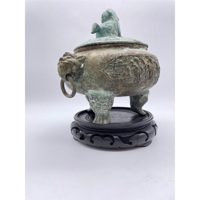 Antique China Bronze Incense Burner For Sale - Image 11 of 17