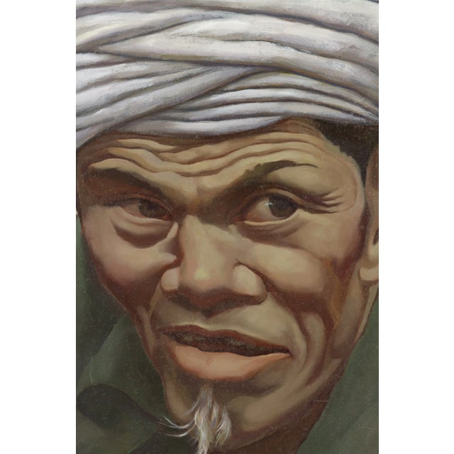 Detailed and eye-catching portrait, featuring a man in a turban. He has a somewhat suspicious expression, which the artist...