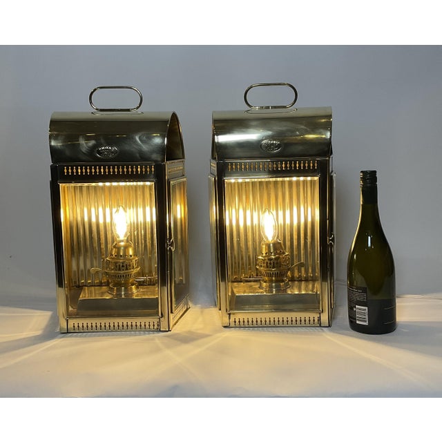 Early 20th Century Large Yacht Cabin Lanterns by Davey of London For Sale - Image 5 of 12